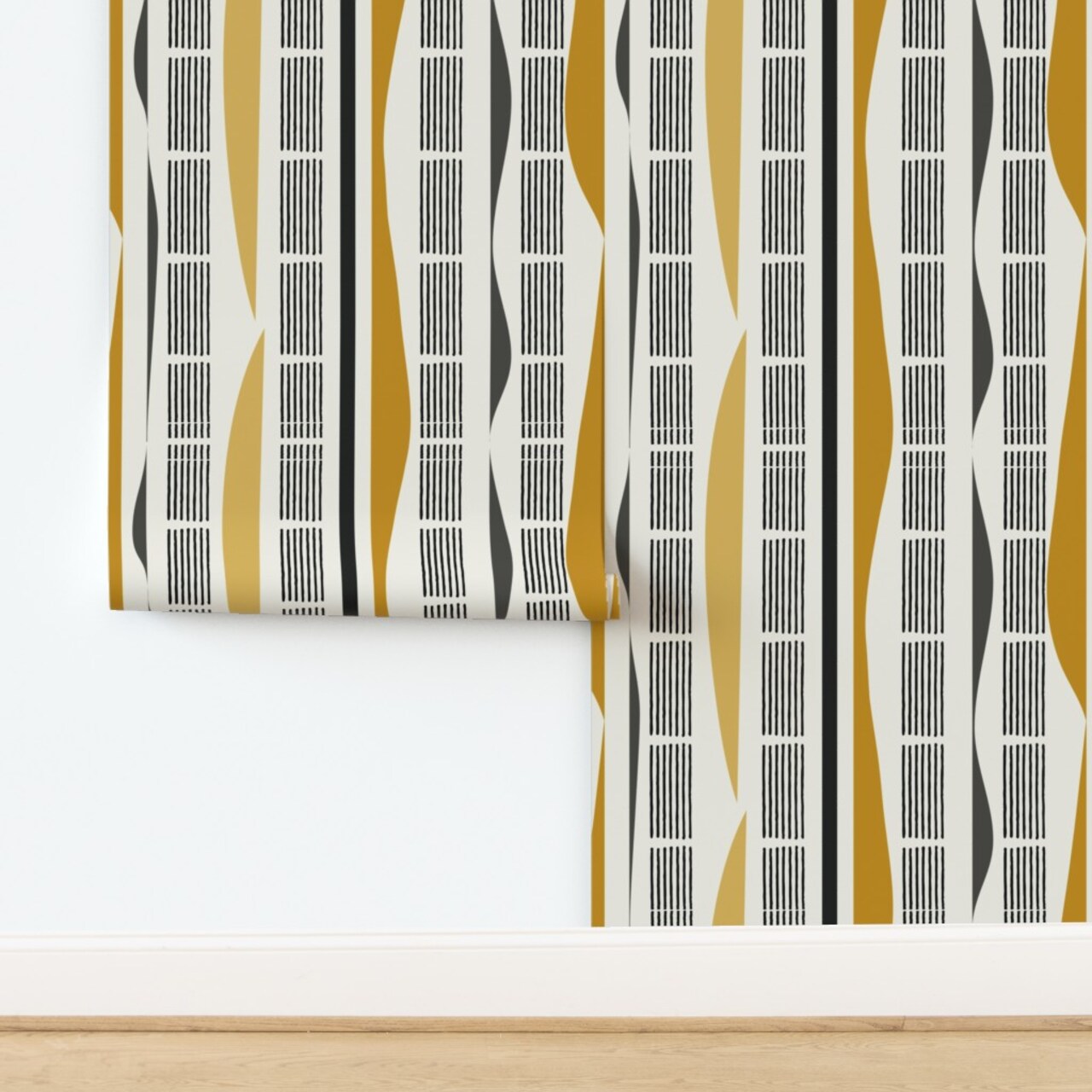 Modern Bold Mixed Print Custom Pre-pasted Wallpaper by Spoonflower Pre-Pasted Wallpaper 2FT Wide